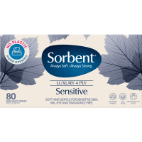 Luxury Sensitive 4 Ply Facial Tissues (80pk)