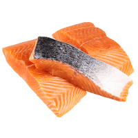 Frozen Salmon Skin On Bone Out Portion (Vac) (kg)