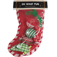 Oh What Fun Festive Christmas Cat Stocking (4pk)