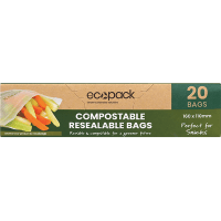Resealable Bag Compostable 160 x 110mm 20pk (20pk)