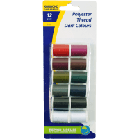 Dark Colours Polyester Thread (12pk)