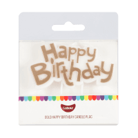 Gold Happy Birthday Candle Plac (1pk)