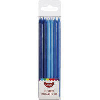 Blue Ombre Candles Long 12cm (12pk)
