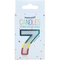 Rainbow Numeral Birthday Candle No.7 (1pk)