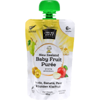 Fruit Hitz Apple Banana Pear Gold Kiwi Fruit New Zealand Baby Fruit Puree 6+ Months (90g)