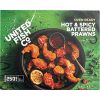Oven Ready Hot & Spicy Battered Prawns (250g)