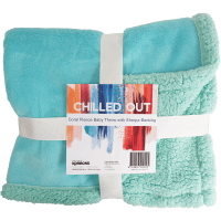 Winter Coral Fleece Baby Throw with Sherpa Assorted Colours (1ea)