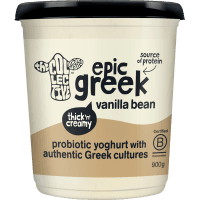 Epic Greek Vanilla Bean Probiotic Yoghurt (900g)