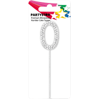 Premium Rhinestone Number 0 Cake Topper (1ea)