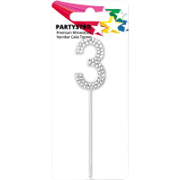 Premium Rhinestone Number 3 Cake Topper (1ea)