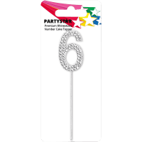 Premium Rhinestone Number 6 Cake Topper (1ea)