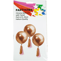 Chrome Balloons With Tassel (3pk)