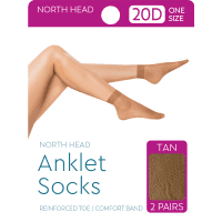 Tan 20 Denier Anklet Socks (2ea)