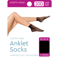 Black 20 Denier Anklet Socks (2ea)