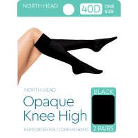 Black 40 Denier Opaque Knee High (2ea)