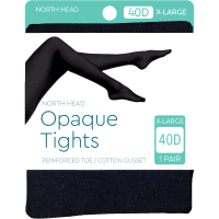 Black 40 Denier Opaque Tights X-Large (1pk)