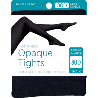 Black 80 Denier Opaque Tights Large/X-Large (1ea)