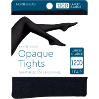 Black 120 Denier Opaque Tights Large/X-Large (1ea)