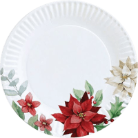 Xmas Printed Dinner Plate 23cm (8pk)