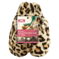 Womens Animal Print Plush Scuff (1pk)