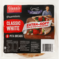 Premium Classic White Pita Breads (6pk)