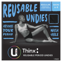 Thinx Period Underwear Black Bikini Size 6-8 (1pk)