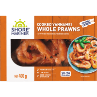 Cooked Vannamei Whole Prawns (400g)