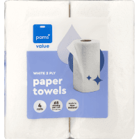 White 2ply Paper Towels (4 x 65 sheets)