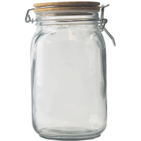 Glass Jar With Bamboo Lid 1250ml (1pk)
