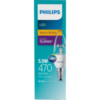 LED Warm White 5.5W 470 Lumen Screw Candle Bulb (1pk)