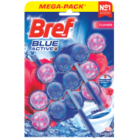 Blue Active+ Flower Rim Block Toilet Cleaner (3 x 50g)