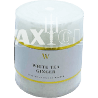 "W" Scented White Tea & Ginger 70 x 75mm Cylinder Candle (1pk)