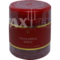 "W" Scented Cranapple Spice 70x75mm Cylinder Candle (1pk)