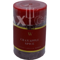 "W" Scented Cranapple Spice 50x75mm Cylinder Candle (1pk)