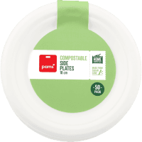 Sugarcane Compostable Side Plates 18cm (50pk)