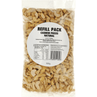 Natural Cashew Pieces Refill Pack (500g)
