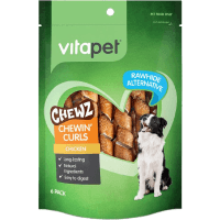 Chewz Chicken Chewin' Curls Rawhide Alternative Dog Treats (6pk)