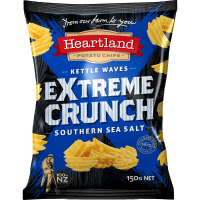 Extreme Crunch Southern Sea Salt Kettle Waves Potato Chips (150g)
