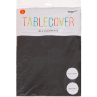 Reusable With Flannel Back Black Tablecover (1pk)