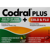 Plus Duo Relief Throat Lozenges + Cold & Flu Tablets (36pk)