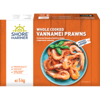 Whole Cooked Vannamei Prawns 31/35 (5kg)