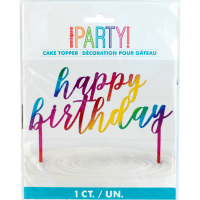 Rainbow Metallic Cake Topper (1pk)