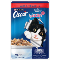 Kitten Beef Jelly Wet Cat Food Pouch (85g)