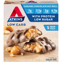 Low Carb Caramel Chocolate Nut Roll Bars (5 x 44g)