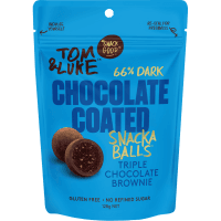 Triple Chocolate Brownie Choc 66% Dark Chocolate Coated Snackaballs (128g)