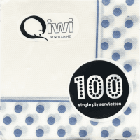 Blue Polka Dot Single Ply Serviettes (100pk)