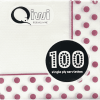 Purple Polka Dot Single Ply Serviettes (100pk)