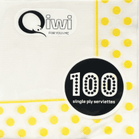 Yellow Polka Dot Single Ply Serviettes (100pk)