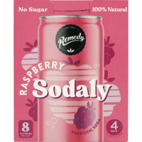 Raspberry Sodaly Prebiotic Soda (4 x 250ml)