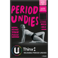 Thinx Period Underwear Black Briefs Size 20 (1pk)